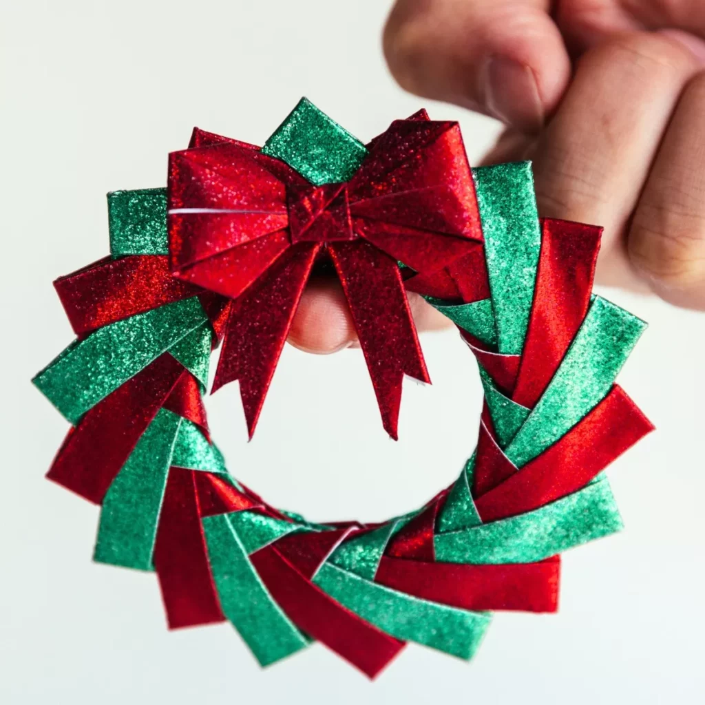 Origami Christmas Wreath