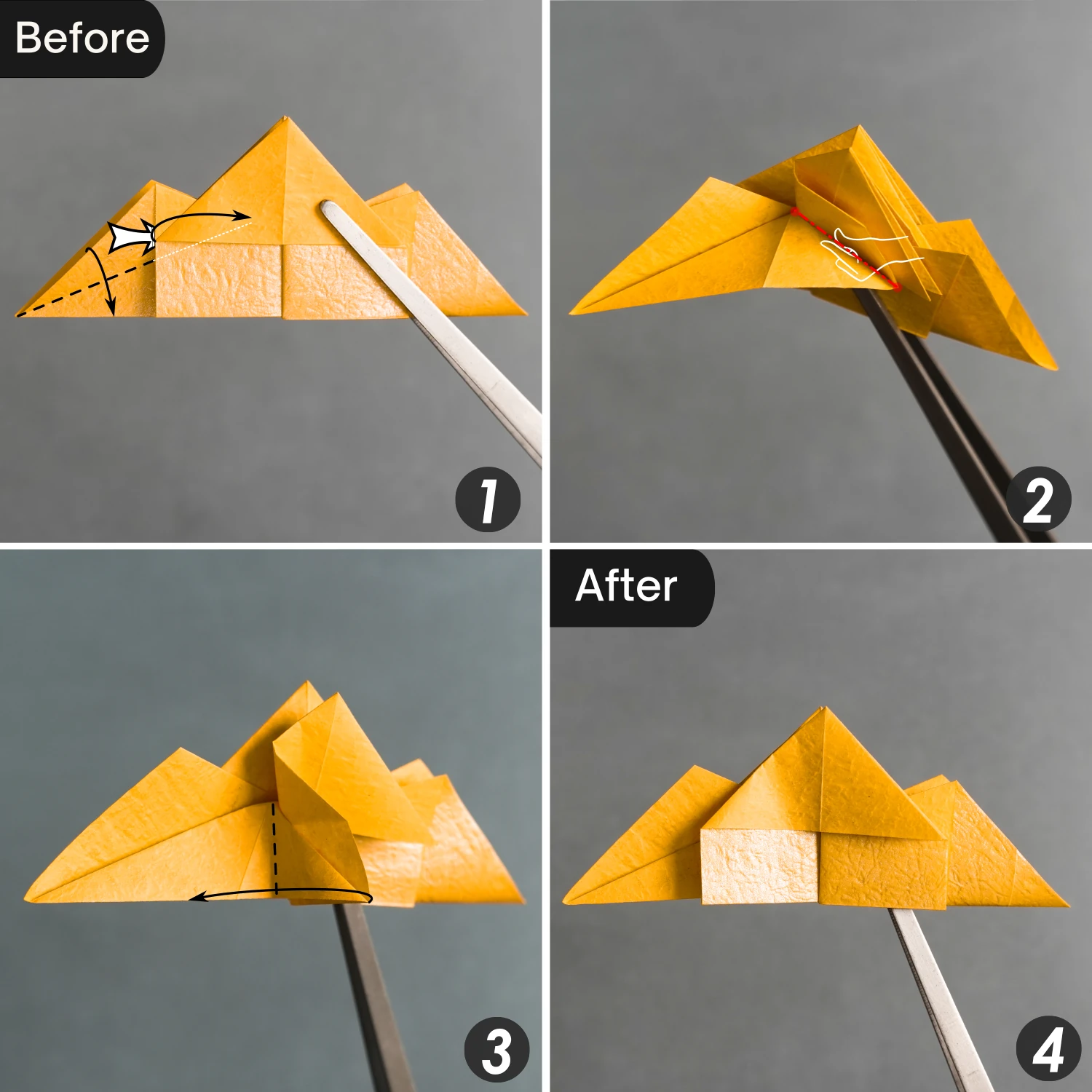 Origami Tiny-Head Dragon | Origamiok