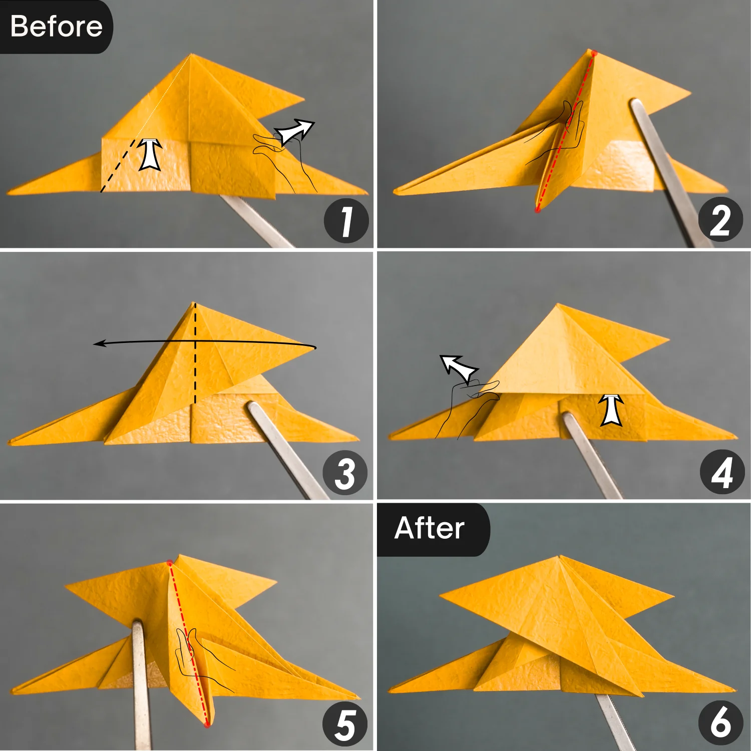 Origami Tiny-Head Dragon | Origamiok