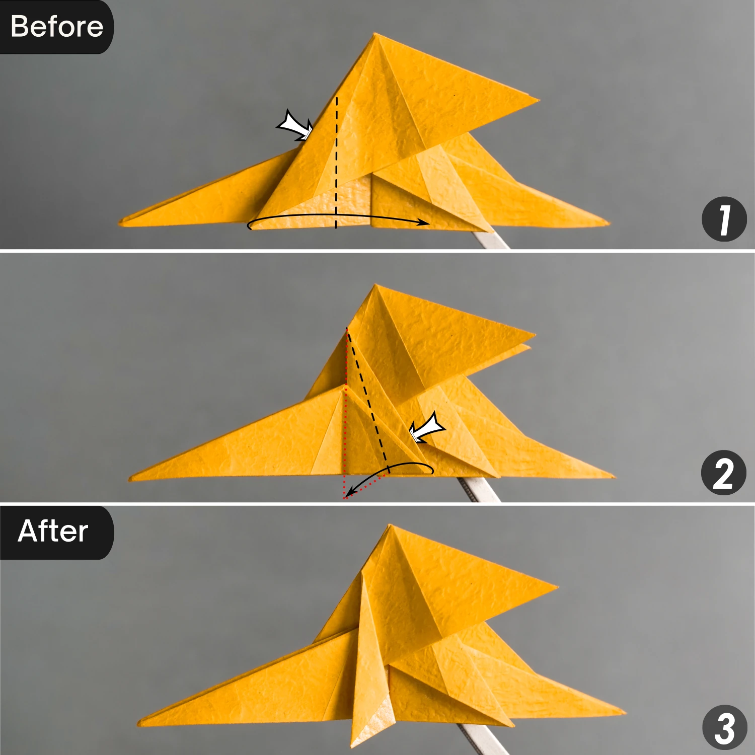 How to Make an Origami Tiny Head Dragon - Origami OK