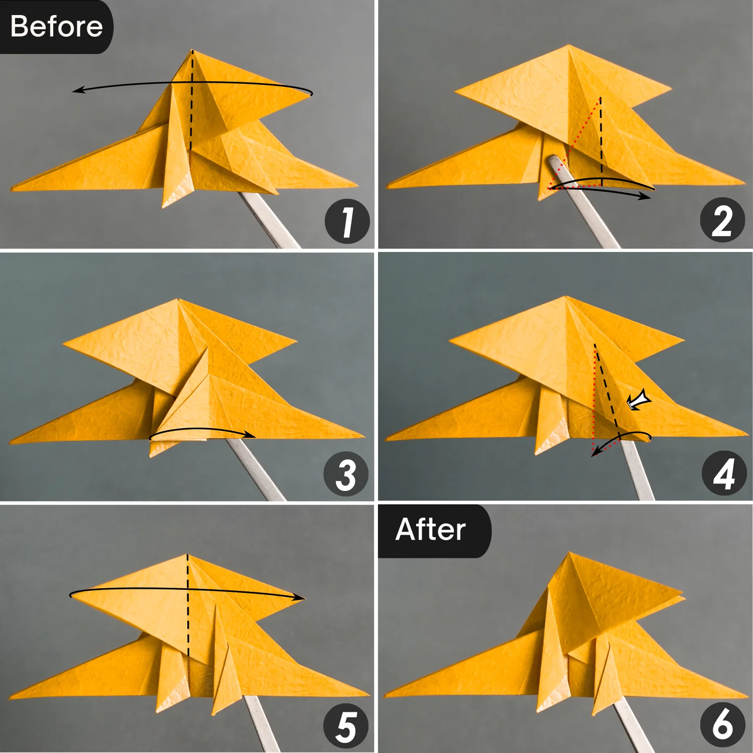 Origami Tiny-Head Dragon | Origamiok
