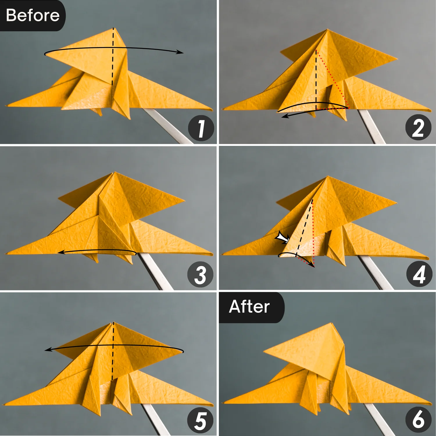 Origami Tiny-Head Dragon | Origamiok