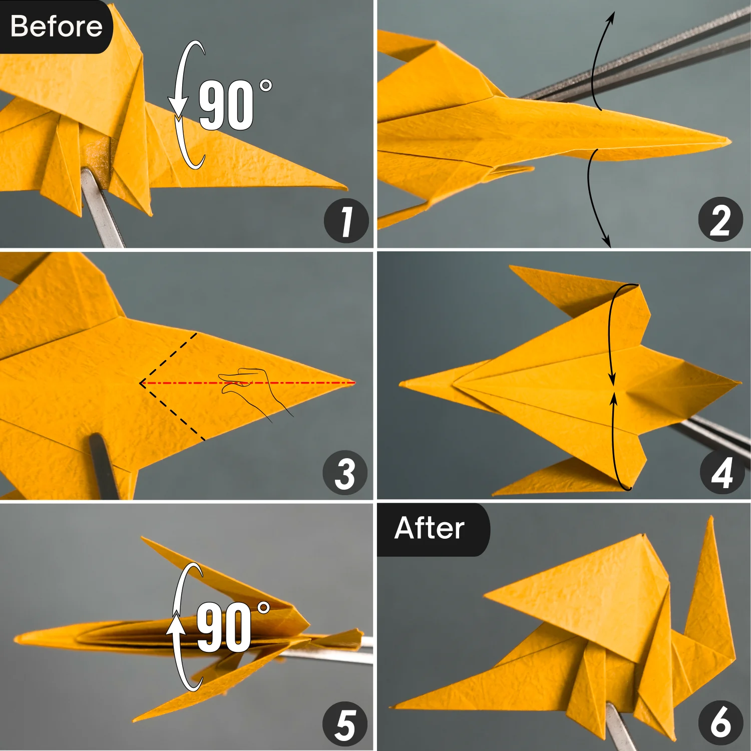 Origami Tiny-Head Dragon | Origamiok