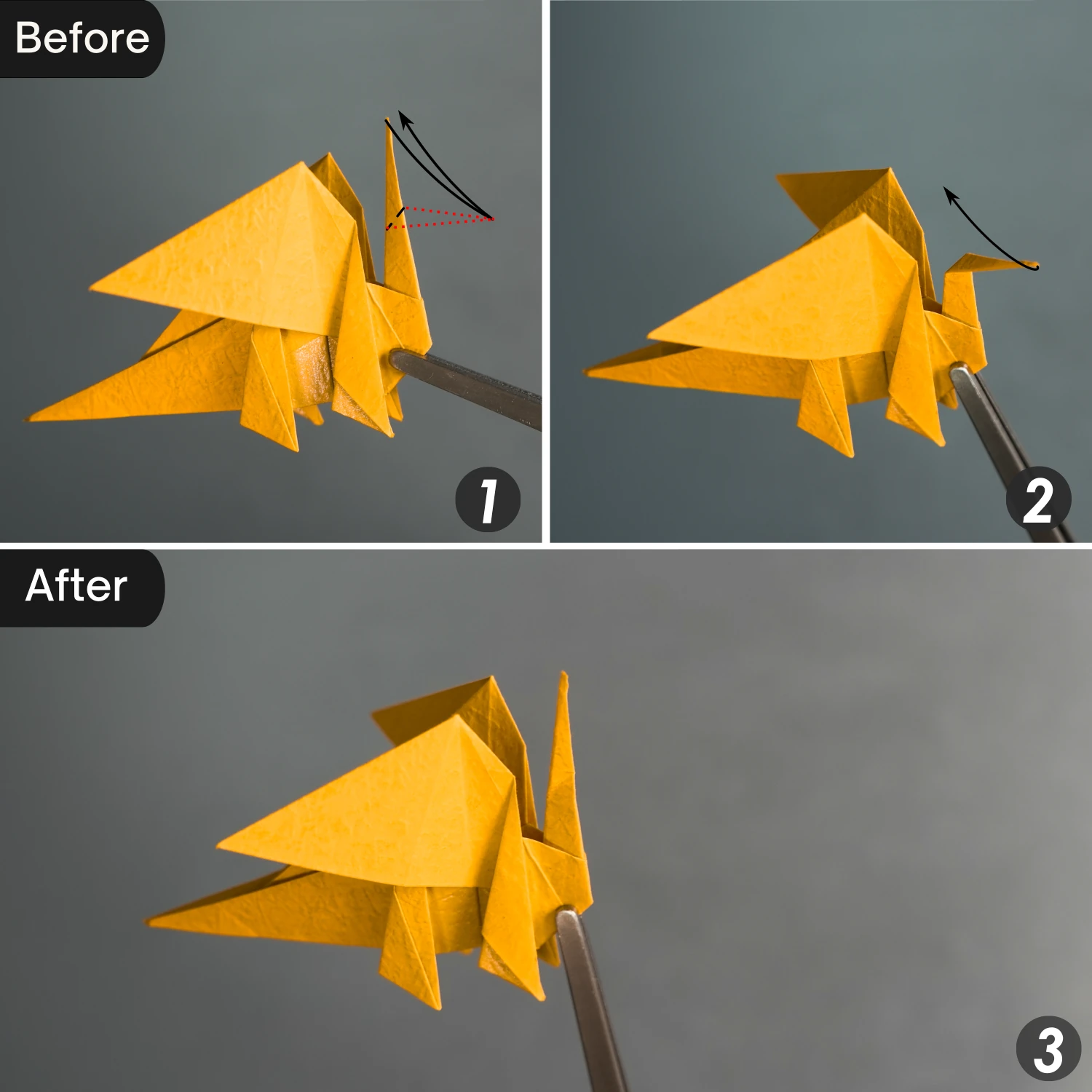 How to Make an Origami Tiny Head Dragon - Origami OK